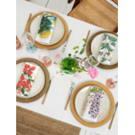 Serviettes lin fleurs grimpantes 1