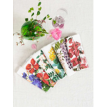 Serviettes lin fleurs grimpantes 2