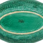 MR239-plat-creux-oval-barbotine-cannage-vert-ceramique-digoin-sarreguemines8