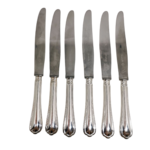 Lot De 6 Porte-couteaux En Métal Argenté Christofle - Modèle Strié - Bon état