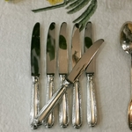 Lot De 12 Couteaux à Fromages Ercuis Louis XV – Métal Argenté, Manche Argent Plaqué – Occasion
