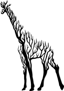 Giraffe végétal line