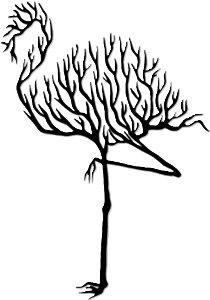 Flamand rose végétal line