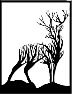 Cerf 2 végétal line