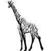 Giraffe végétal line