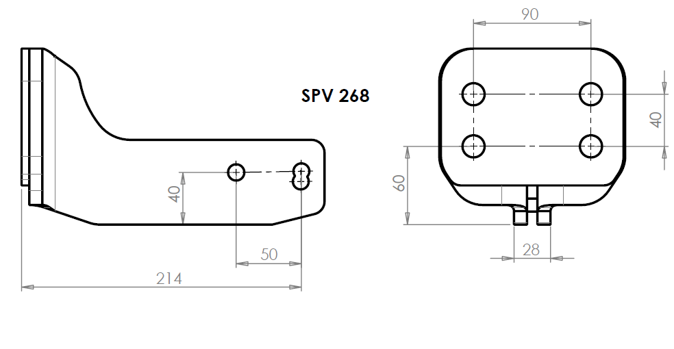 SPV 268 Adaptateur platine 4 trous