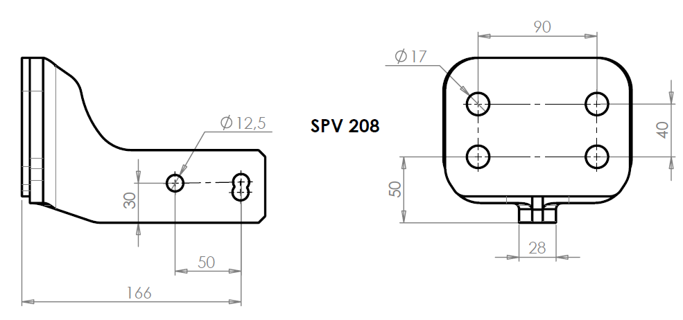 SPV 208 Adaptateur platine 4 trous