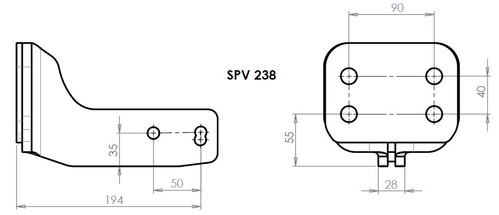 SPV 238 Adaptateur platine 4 trous