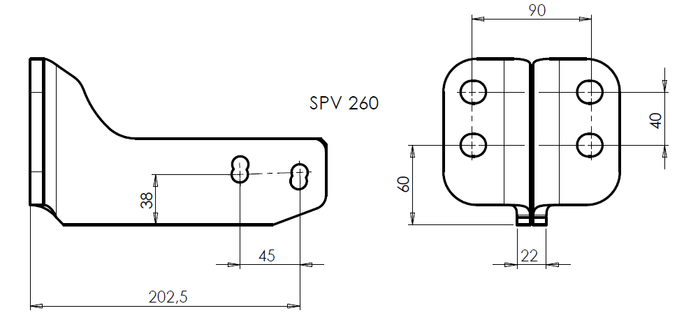 SPV 260 Adaptateur platine 4 trous