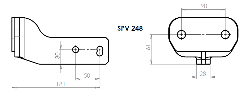 SPV 248 Adaptateur platine 2 trous