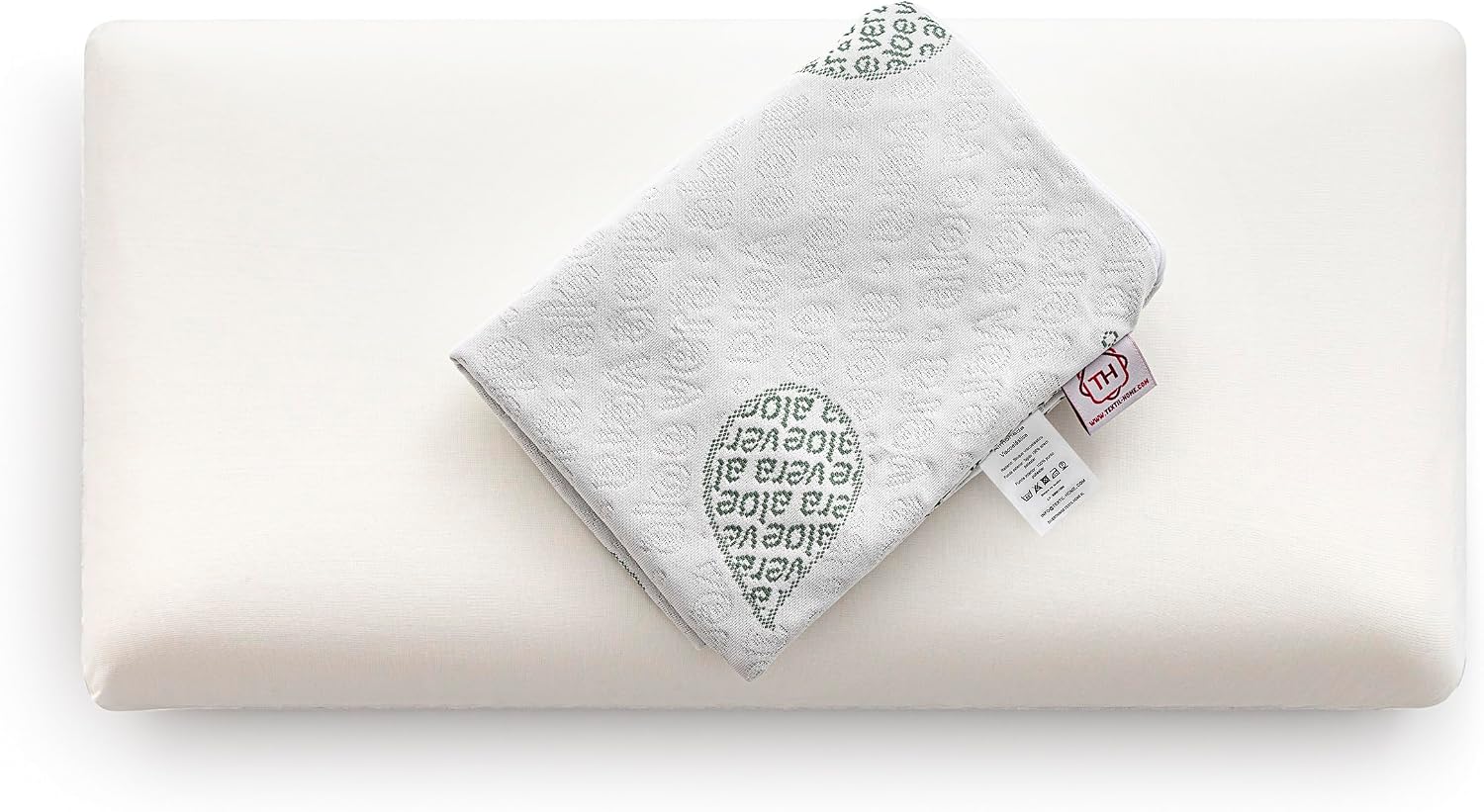 Textilhome Oreiller Ergonomique Mémoire de Forme 70 cm Aloe Vera 70 cm 1 unité 5