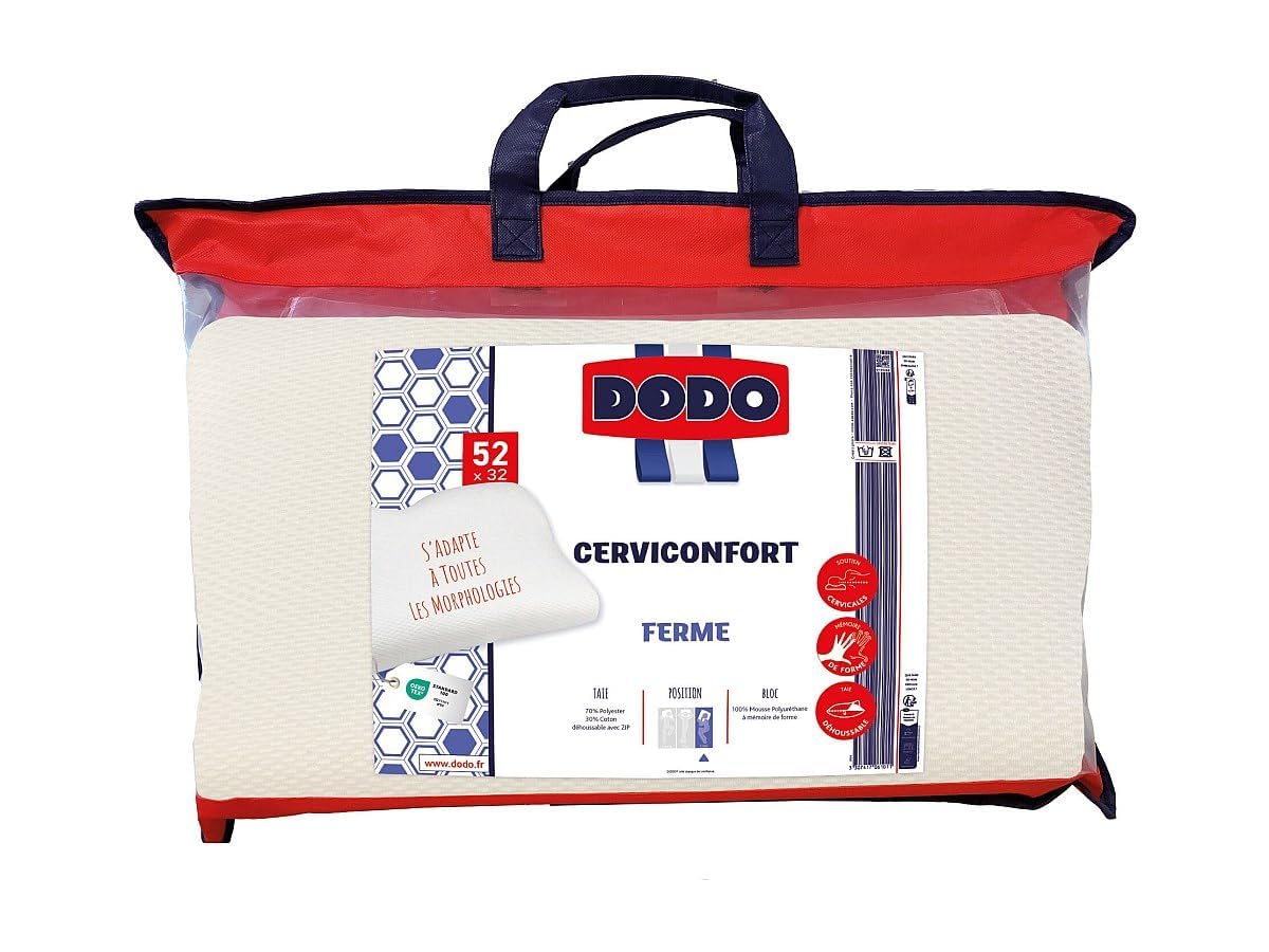 DODO - Oreiller Cerviconfort 32 x 52 cm - Soutien Ferme - Ergonomique