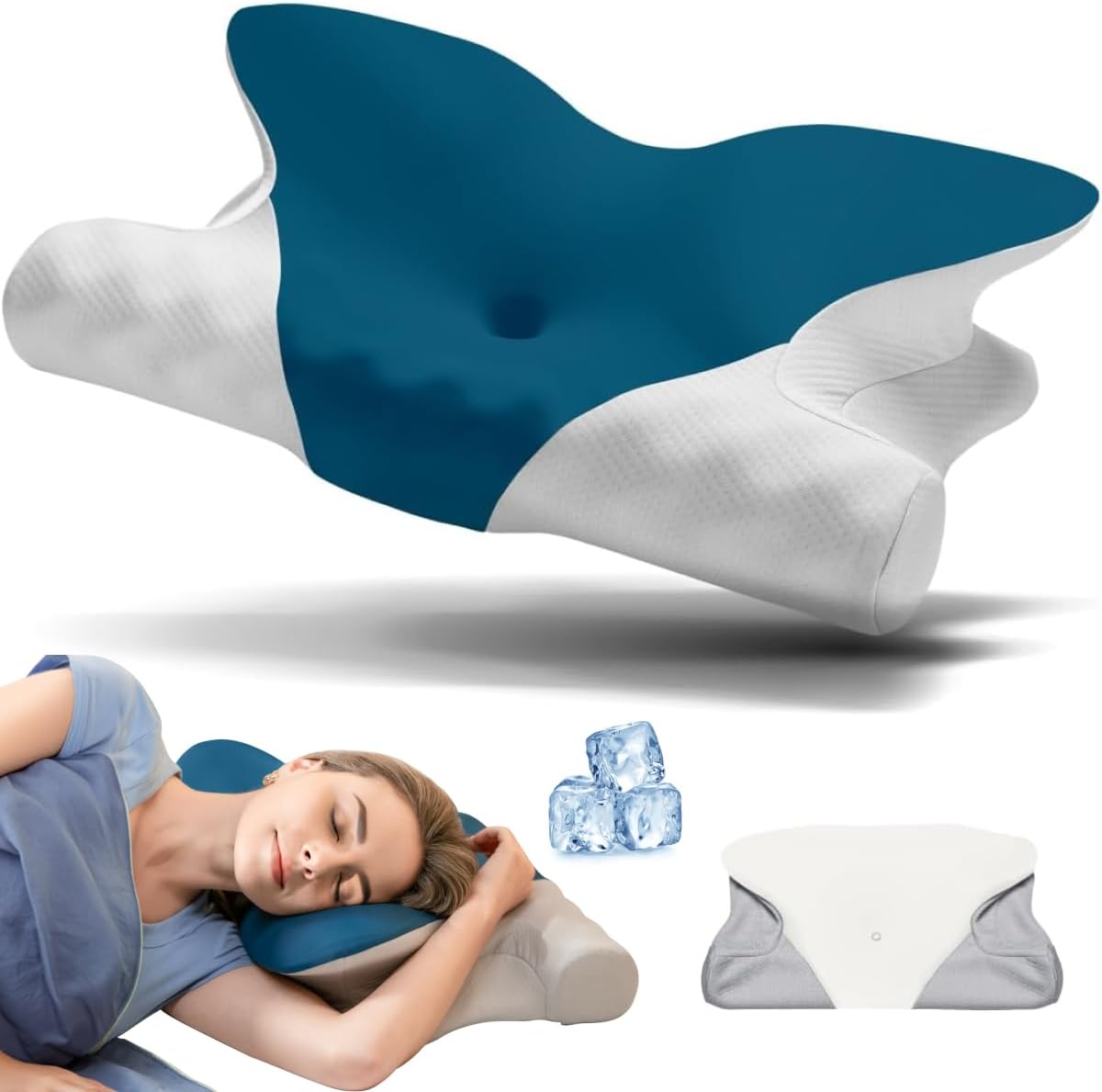 RENPHO-Oreiller-Ergonomique-Avec-Deux-Taies-Rafraîchissantes