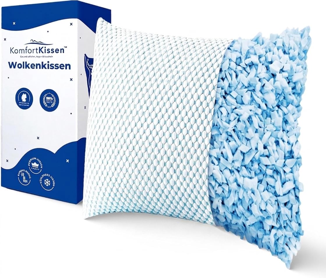 MKS Oreiller Memoire Forme 60x60 – Oreiller Nuage Ergonomique pour la Détente – Coussin Mémoire de Forme Rafraîchissant et Th
