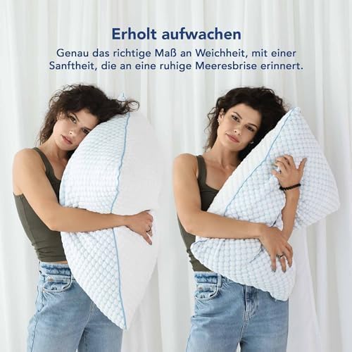MKS Oreiller Memoire Forme 60x60 – Oreiller Nuage Ergonomique pour la Détente – Coussin Mémoire de Forme Rafraîchissant et 3
