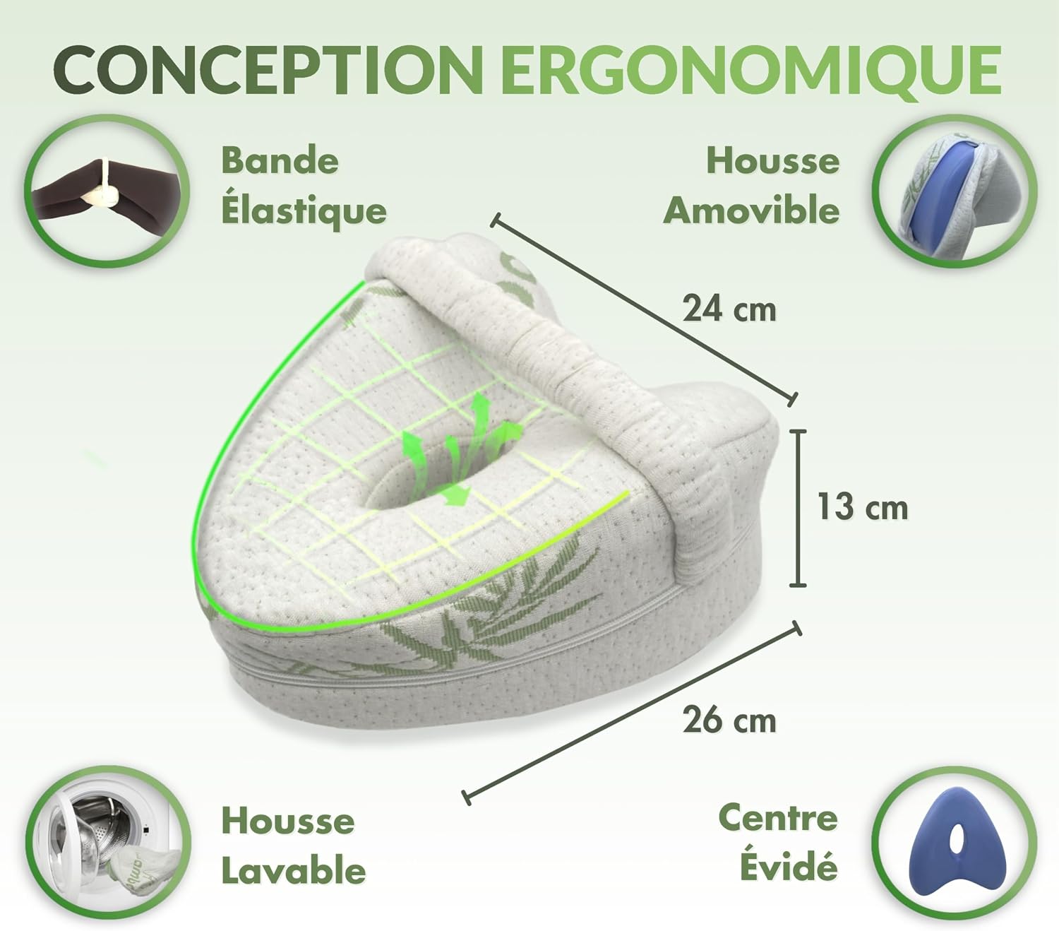 MillyBeas Coussin pour Genoux et Entre Jambes à Mémoire de Forme Orthopédique pour Dormir sur Le Côté, Soulage Les Douleurs 6
