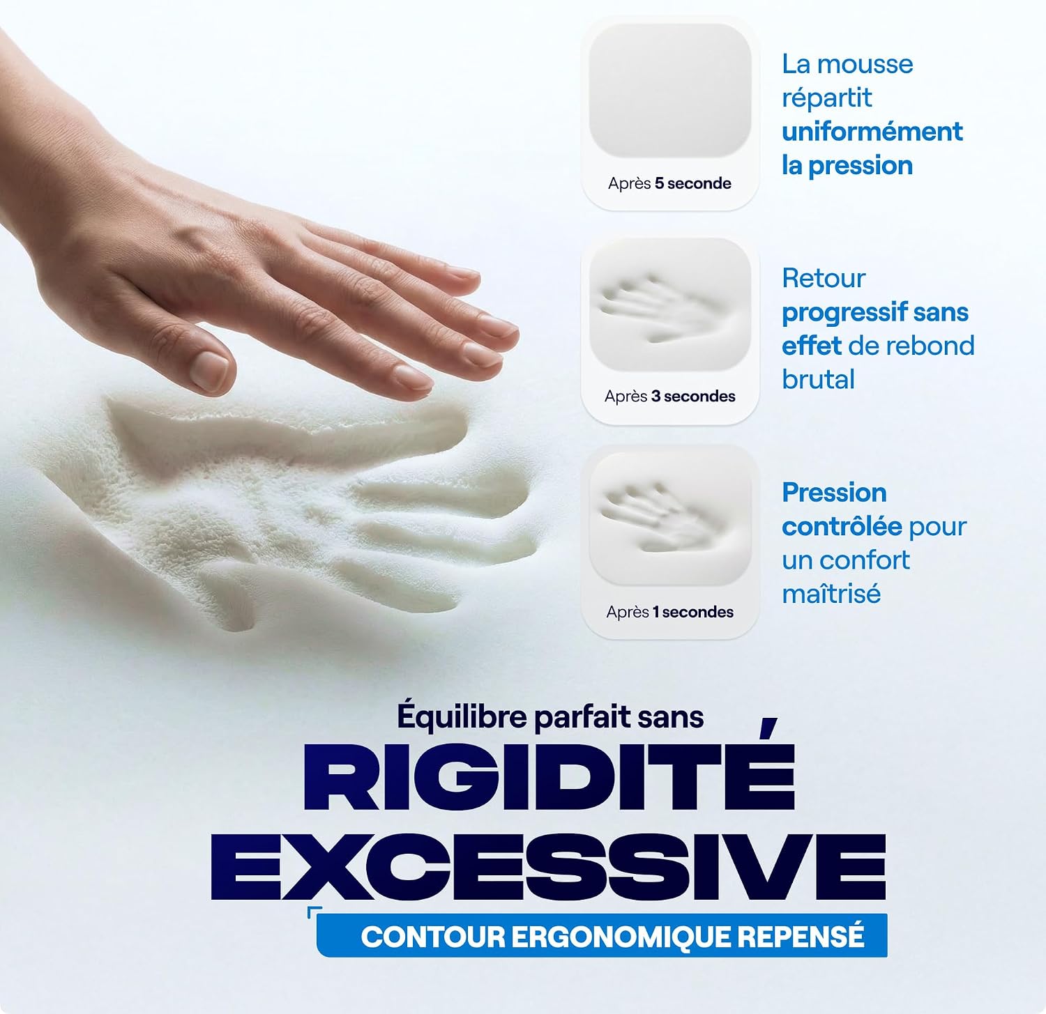 Oreiller Ergonomique Cervical Soulage Tensions, Mémoire de Forme 6