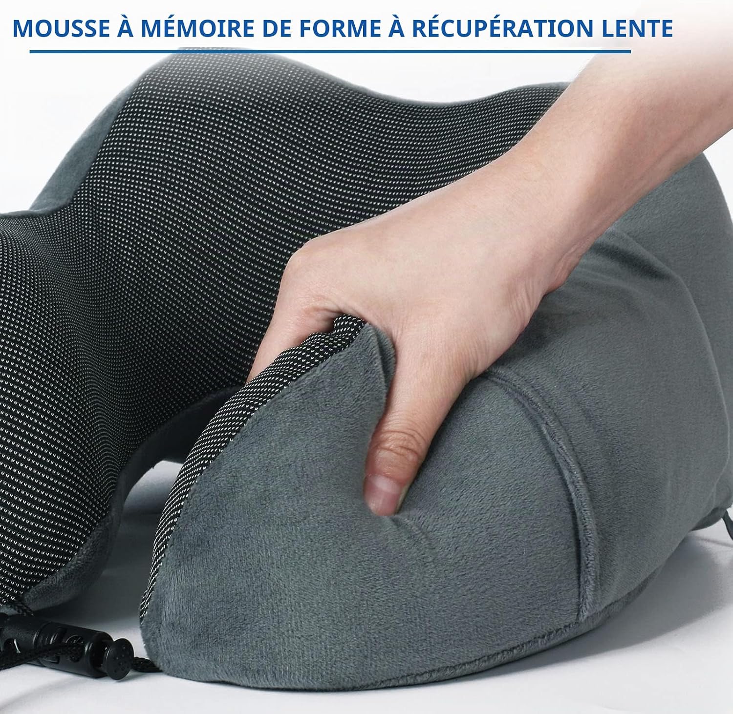 Oreiller de Voyage, Oreiller Cervical en Mousse à mémoire de Forme, Coussin de Support Cervical Essentiel pour Voyager, Sac 5