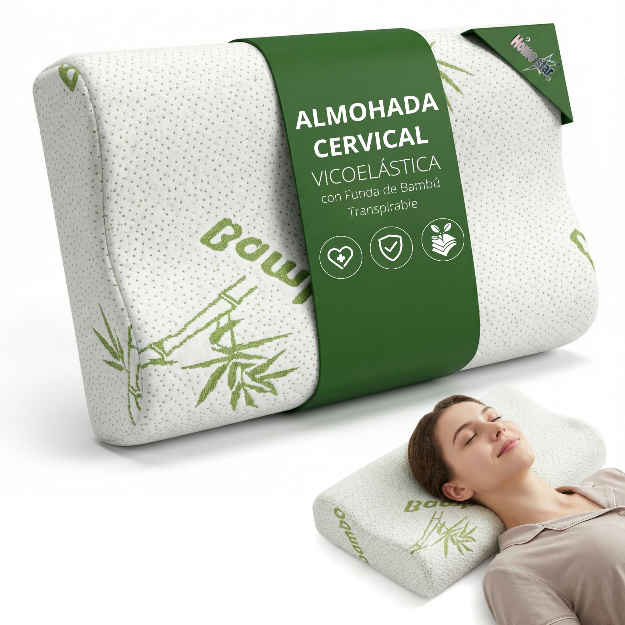 Oreiller Cervical Ergonomique 2 en 1, Mémoire de Forme, 2 Hauteurs, Soutien Cervical pour Dormir sur Le Côté et Le Dos, Houss
