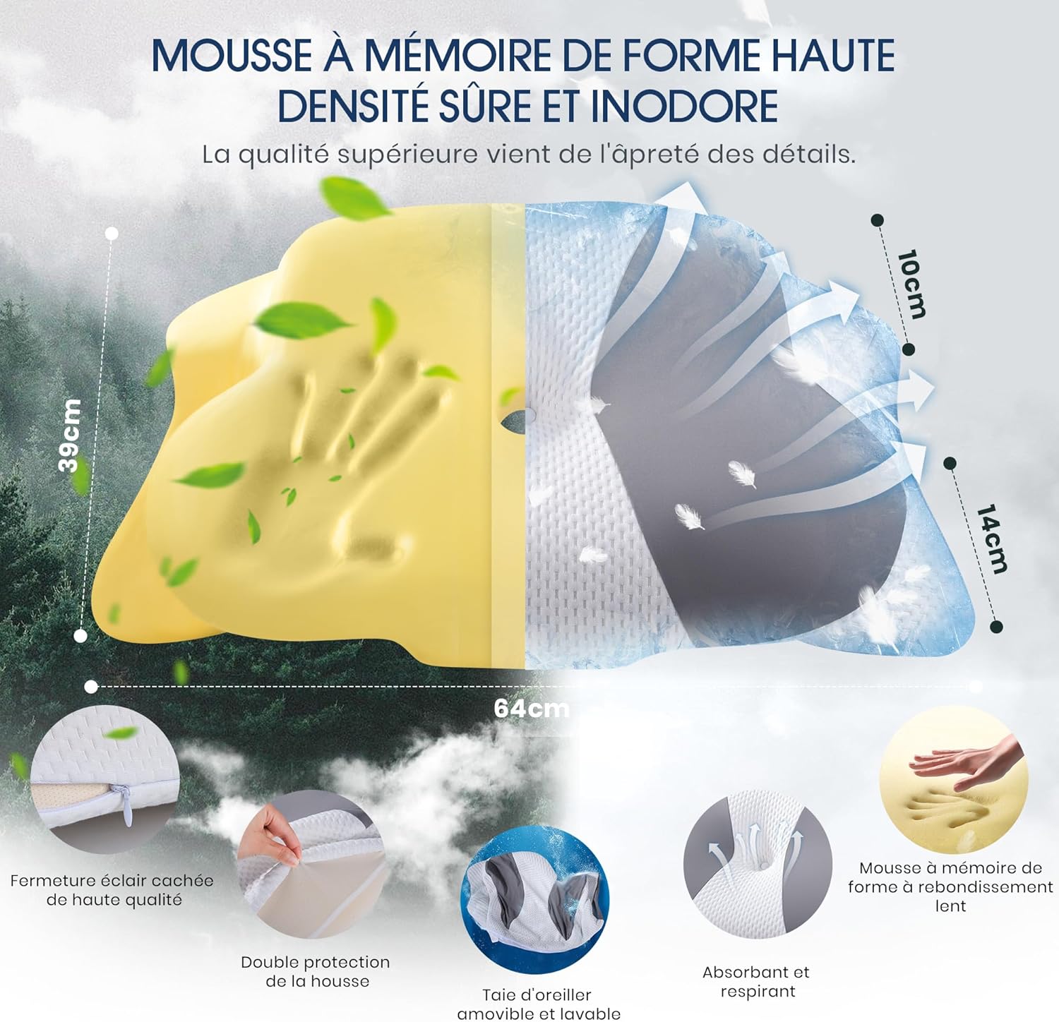 Coussin-Ergonomique-Cervical-Memoire-De-Forme