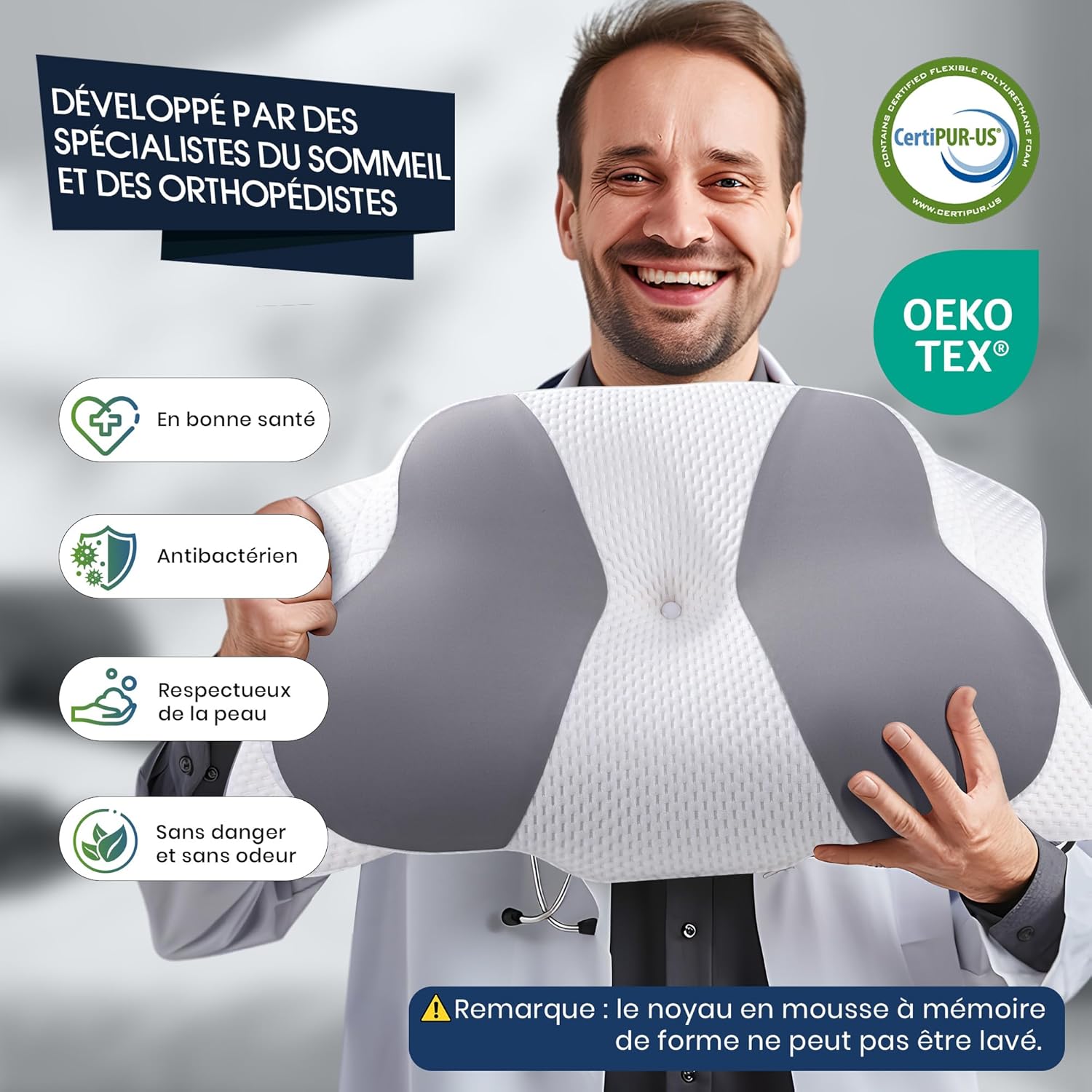 Oreiller-Ergonomique-Confort-Sommeil-Réparateur
