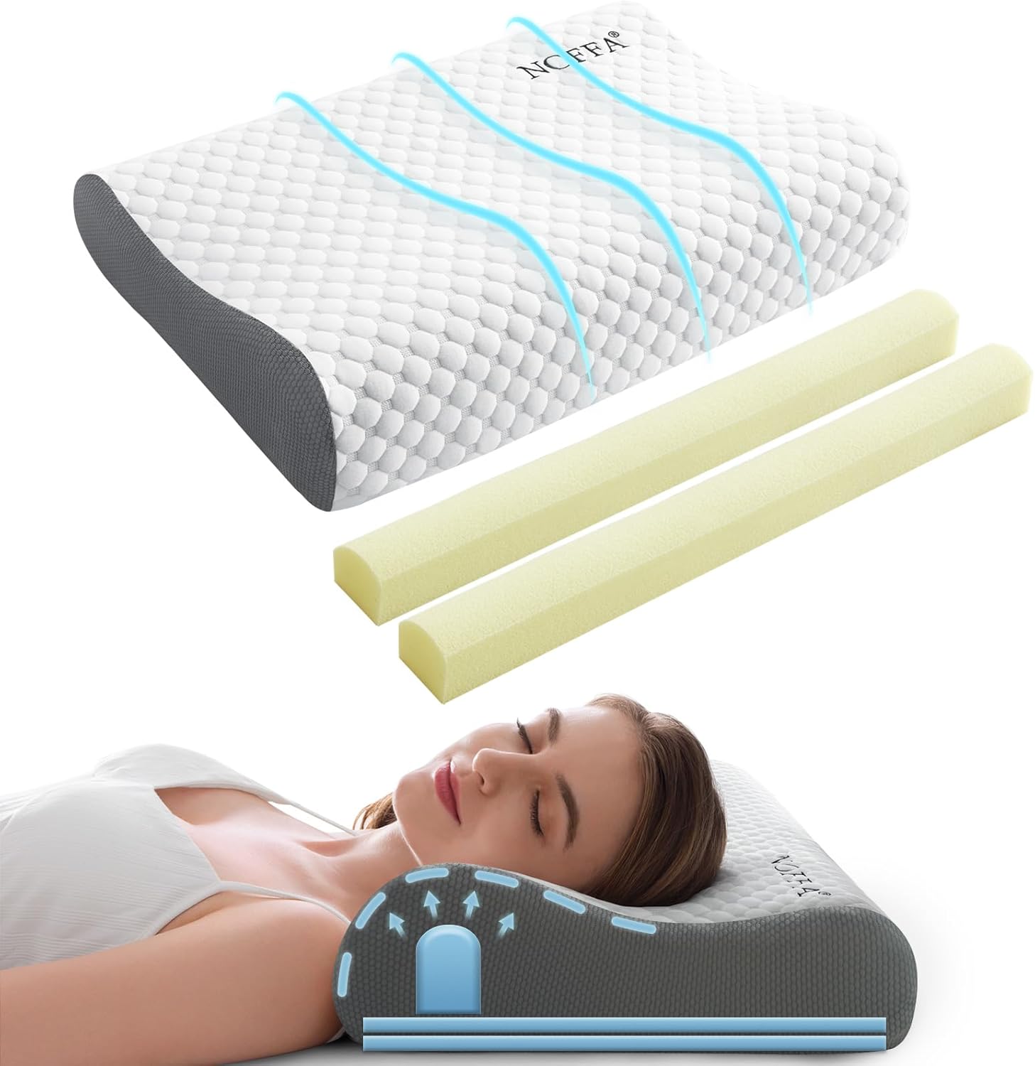 NOFFA-Oreiller-Ergonomique-Cervical-à-Mémoire-De-Forme