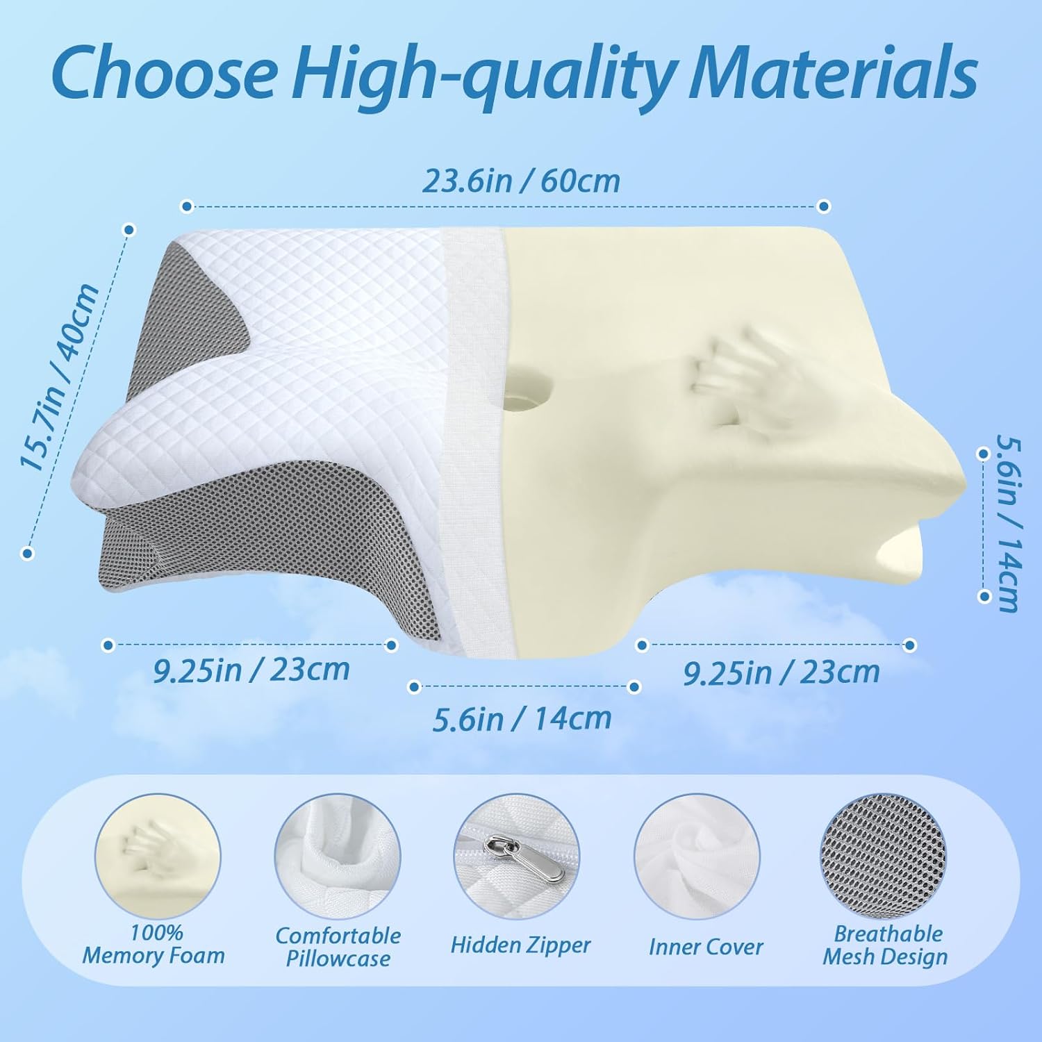homca-oreiller-ergonomique-cervical-2-en-1-oreiller-orthopedique-a-memoire-de-forme-premium-60x40x12-14cm-gris