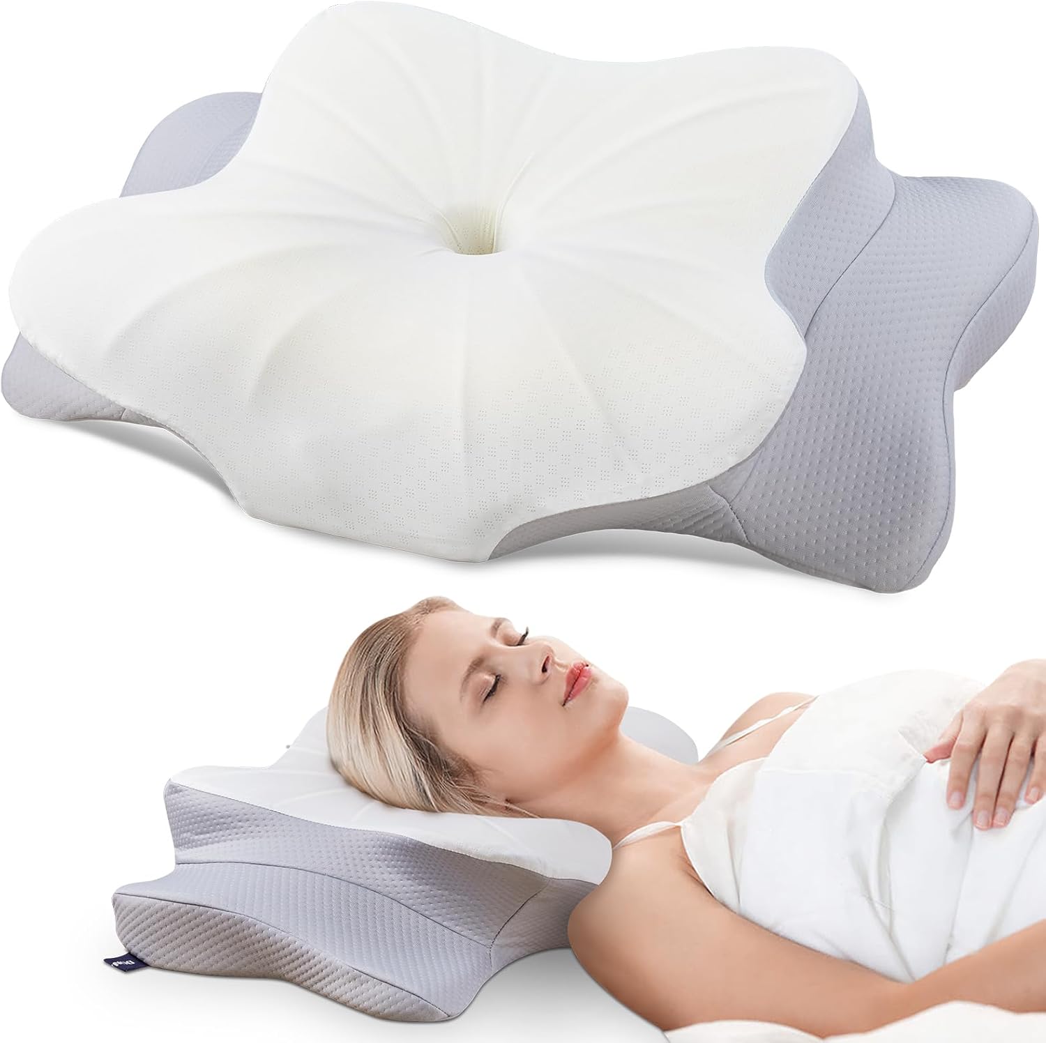 donama-oreiller-ergonomique-cervical-dormeurs-sur-le-cote-le-dos-et-le-ventre-oreiller-memoire-forme-avec-taie-d-oreiller-63x38x9-14cm-gris-clair