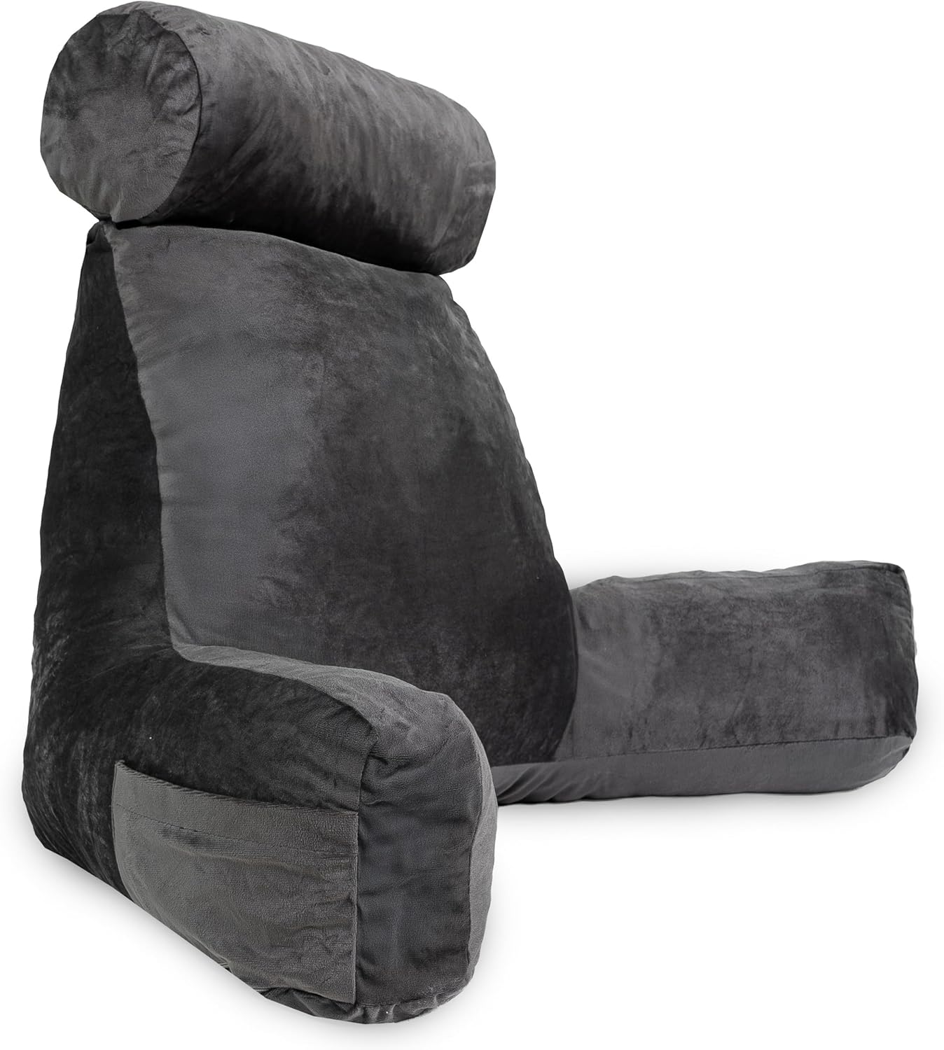 bananair-coussin-de-lecture-velours-housse-lavable-soutien-dorsal-accoudoirs-ergonomique-fauteuil-de-lecture-gris