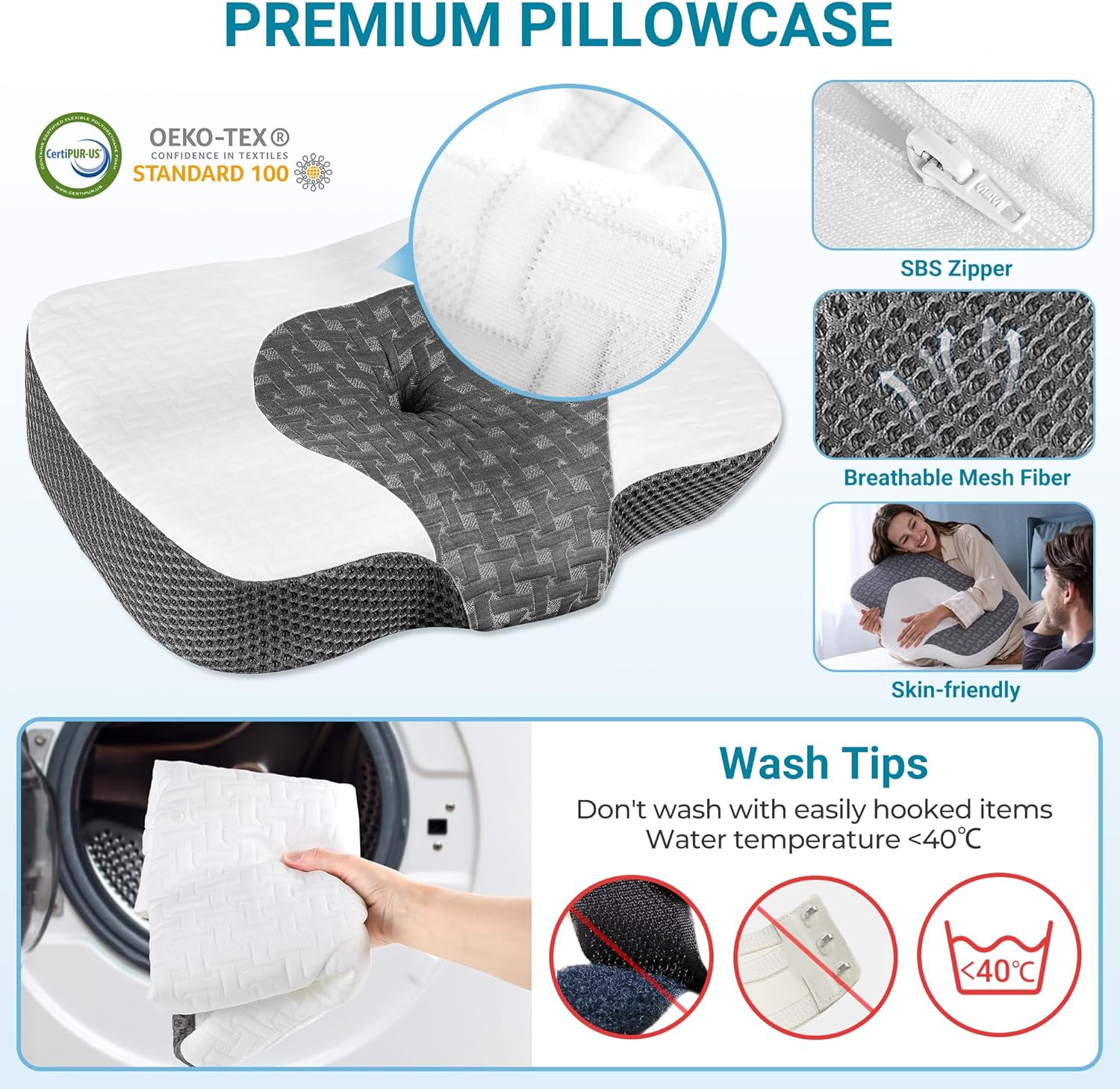 elviros-oreiller-ergonomique-cervical-memoire-forme-orthopedique-housse-lavable-blanc-60-x-38-6-cm