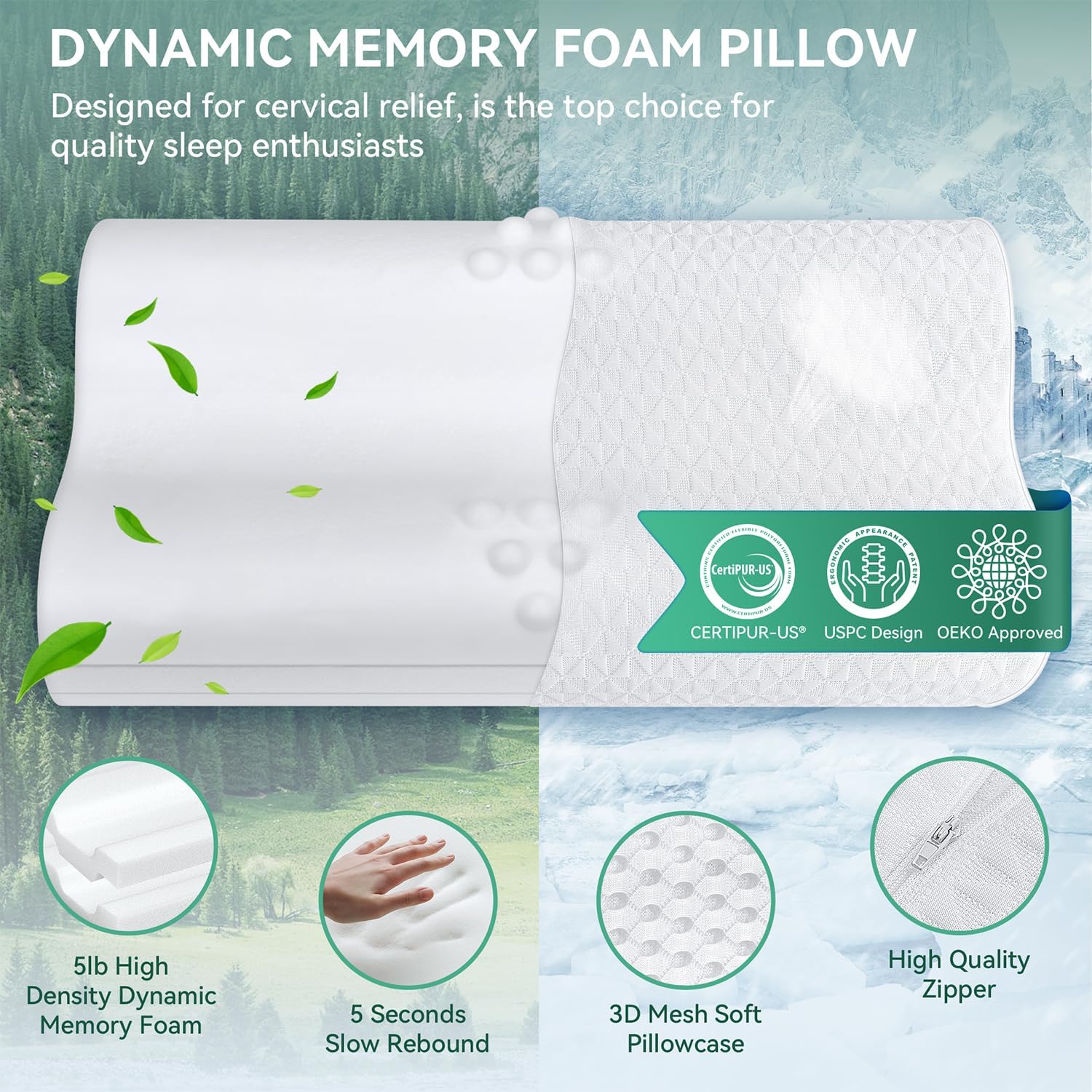 tesq-oreiller-ergonomique-cervical-mousse-a-memoire-forme-reglable-blanc-queen-size