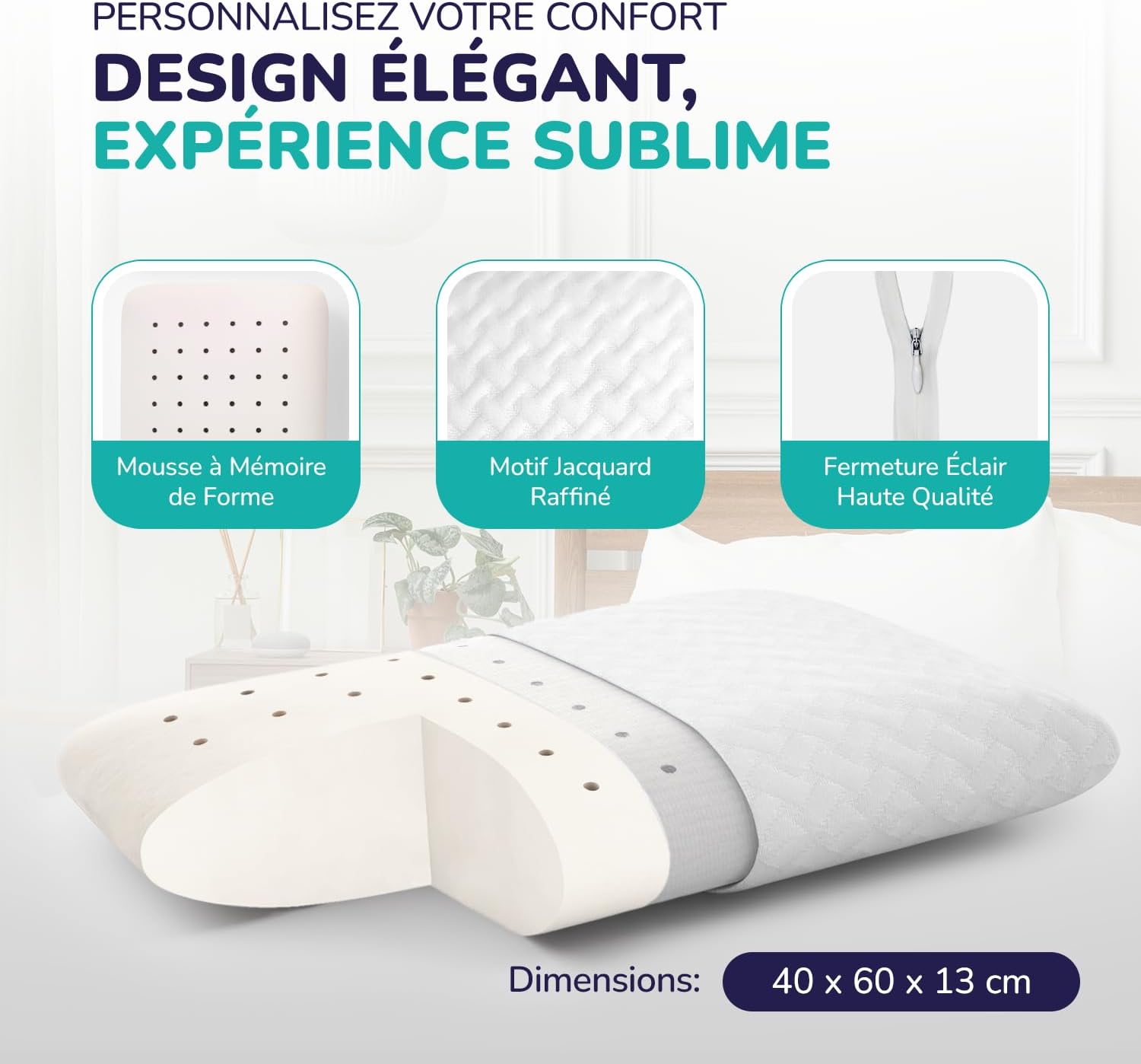 zenpur-lot-de-2-oreillers-ergonomiques-cervicaux-memoire-de-forme-40x60cm