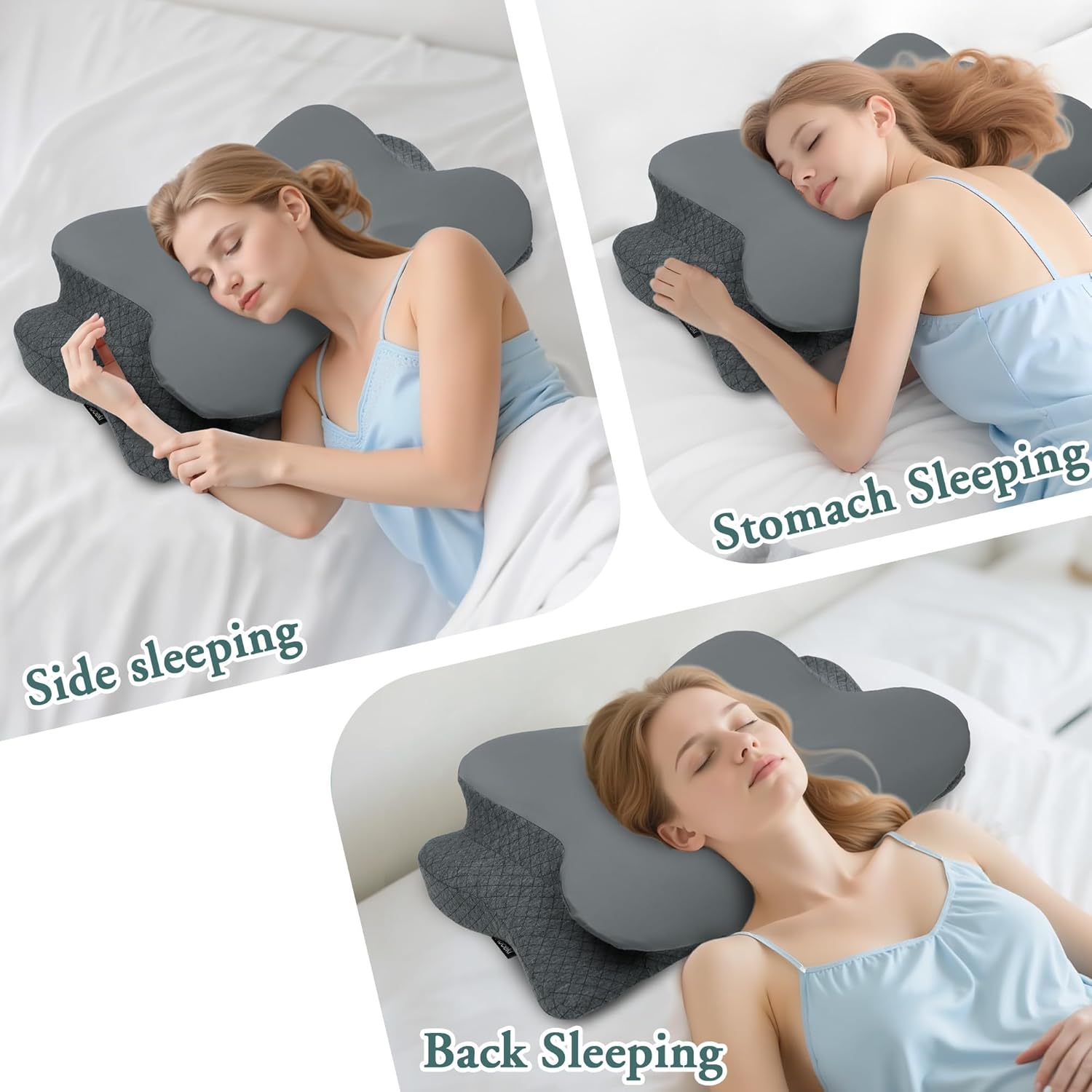 aoceki-oreiller-ergonomique-cervical-oreiller-anti-ronflement-et-apnee-memoire-de-forme-avec-housse-amovible-papillon-59-38-12-cm