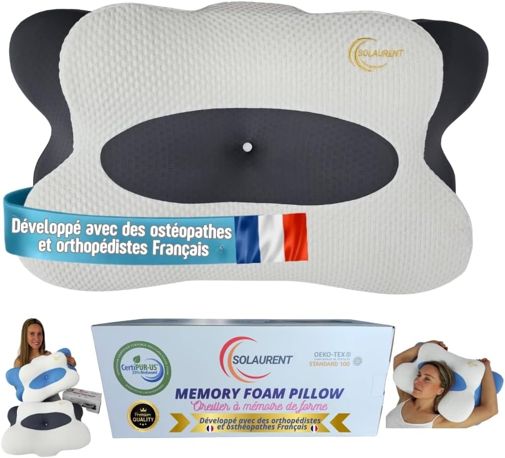 Solaurent-oreiller-ergonomique-cervical-orthopedique-cervical-oreiller-memoire-de-forme-gris