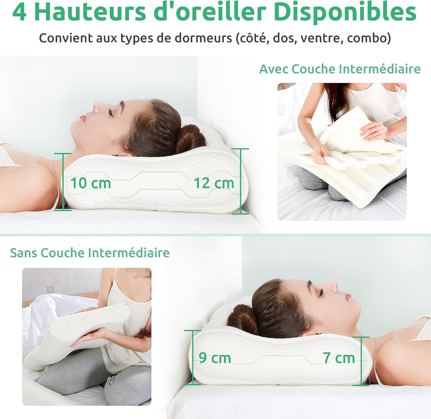 UTTU-Oreiller-Orthopédique-Pour-La-Nuque-Réglable-Et-Confortable