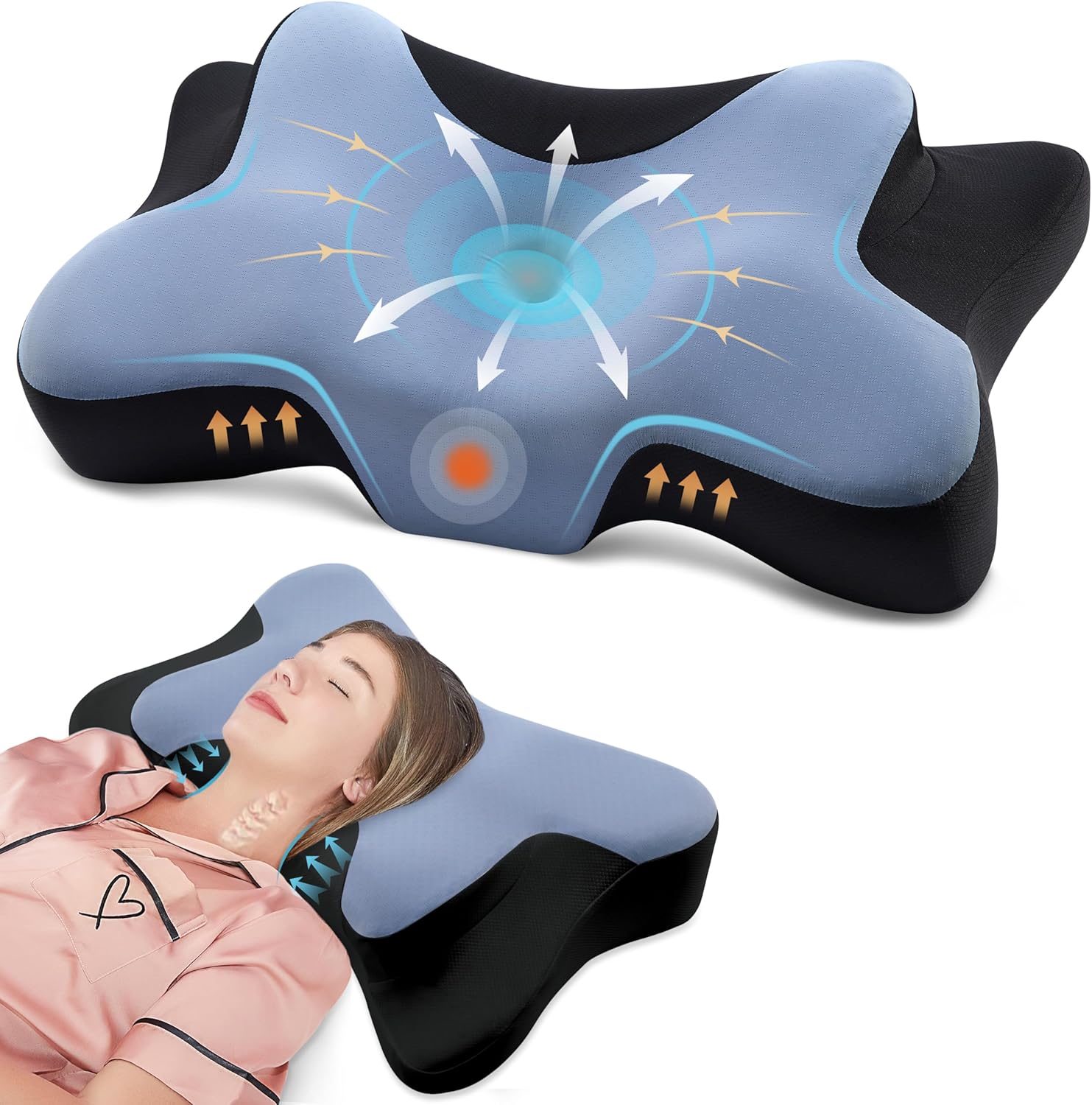 oreiller-ergonomique-donama-cervical-pour-dormeurs-sur-le-cote-le-dos-le-ventre-bleu-noir-66x37x13-cm