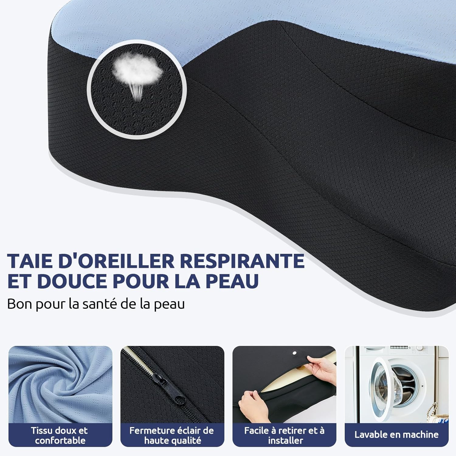 oreiller-ergonomique-donama-pour-dormeurs-sur-le-cote-le-dos-le-ventre-bleu-noir-66x37x13-cm