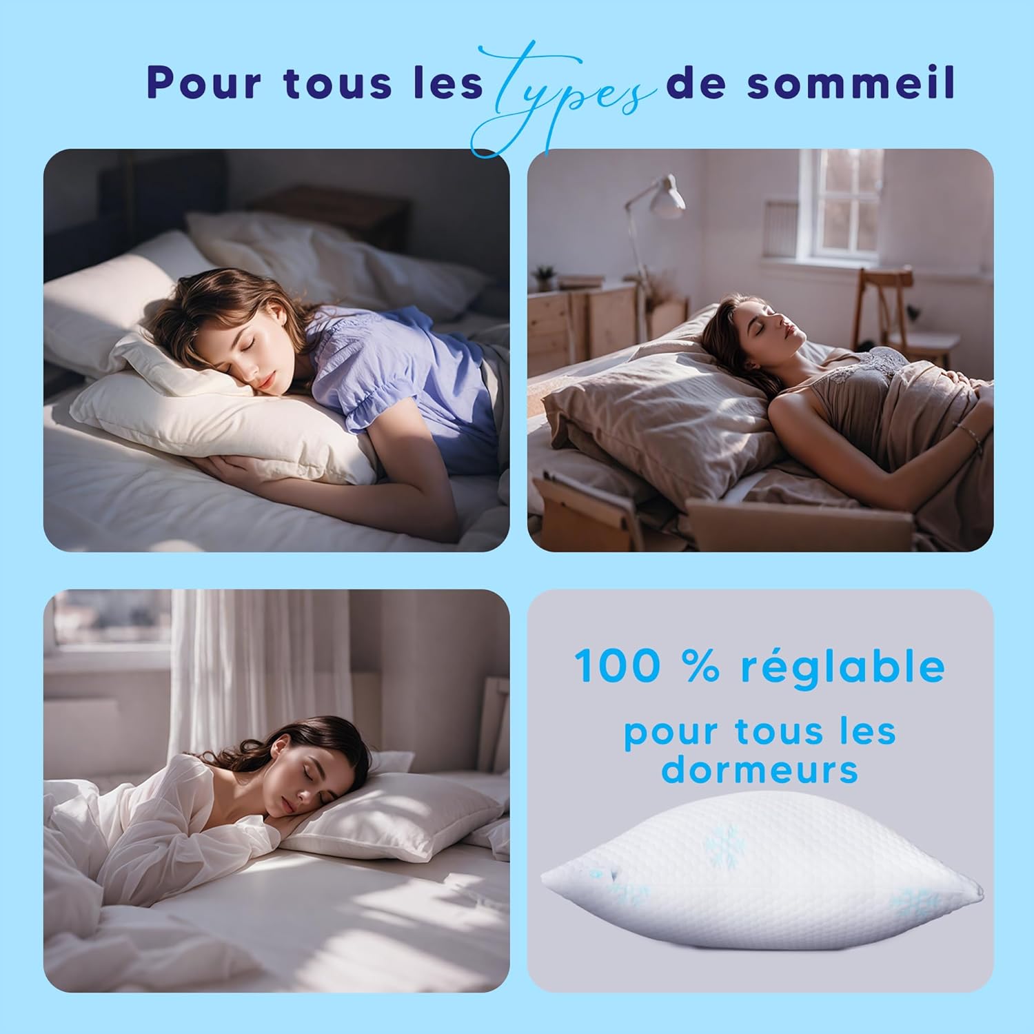 CloudÉtoile-Oreiller-Orthopédique-Pour-La-Nuque-Réglable-Et-Confortable