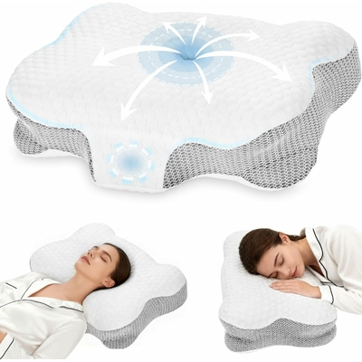 dozion-oreiller-ergonomique-cervical-orthopedique-memoire-de-forme-soutien-lateral-et-dorsal-housse-lavable-58x40x10-13-cm-blanc