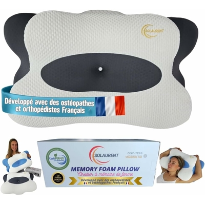 Solaurent-oreiller-ergonomique-cervical-orthopedique-cervical-oreiller-memoire-de-forme-gris