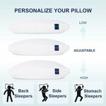 ACCURATEX Lot de 2 Oreillers Hybrides à Mémoire de Forme 40×60 cm Blanc 40×60 cm 3