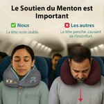 FLOWZOOM Comfy Coussin de Voyage en Mousse à Mémoire de Forme pour Avion et Voiture – Oreiller pour Avion Réglable, Soutien 3