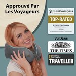 FLOWZOOM Comfy Coussin de Voyage en Mousse à Mémoire de Forme pour Avion et Voiture – Oreiller pour Avion Réglable, Soutien 4