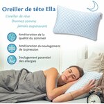 Ella Oreiller Memoire Forme 40x60 cm - Oreiller Ergonomique Cervical – Coussin à Mémoire de Forme pour Les douleurs cervica 3