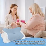 Dreamhigh® Oreiller Memoire Forme 2 en 1, Soulagement Efficace des Douleurs, Oreiller Ergonomique pour Côté, Dos & Ventre, 7
