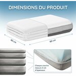 Oreiller Cervical Ergonomique en Mousse à mémoire de Forme, Hauteur réglable, Double Face, en Bambou et Effet fraîcheur, po 2