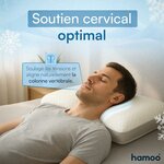 Oreiller Cervical Ergonomique en Mousse à mémoire de Forme, Hauteur réglable, Double Face, en Bambou et Effet fraîcheur, po 5