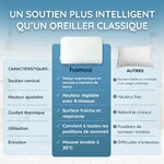 Oreiller Cervical Ergonomique en Mousse à mémoire de Forme, Hauteur réglable, Double Face, en Bambou et Effet fraîcheur, po 8
