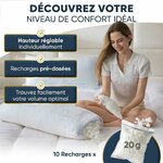 Oreiller à Mémoire de Forme 40x80, Hauteur Réglable – Oreiller Ergonomique Orthopédique, Douleurs Cervicales, Dos et Côté – 3
