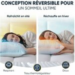 Oreiller à Mémoire de Forme 40x80, Hauteur Réglable – Oreiller Ergonomique Orthopédique, Douleurs Cervicales, Dos et Côté – 5